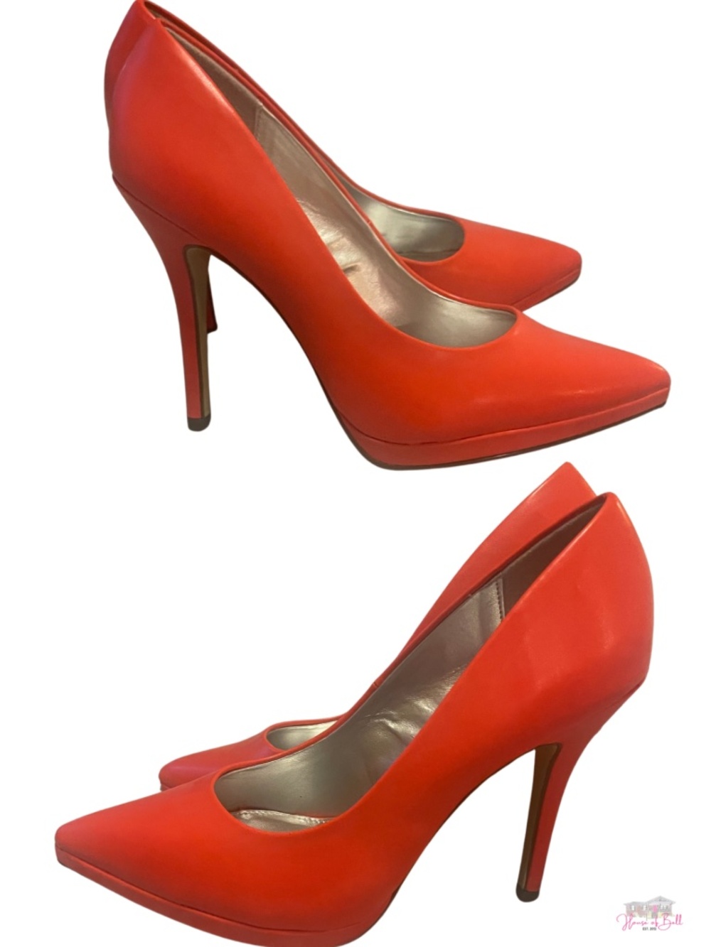 Limelight Heartbreaker Orange Pointed Toe Stiletto Pump Heels Size 8